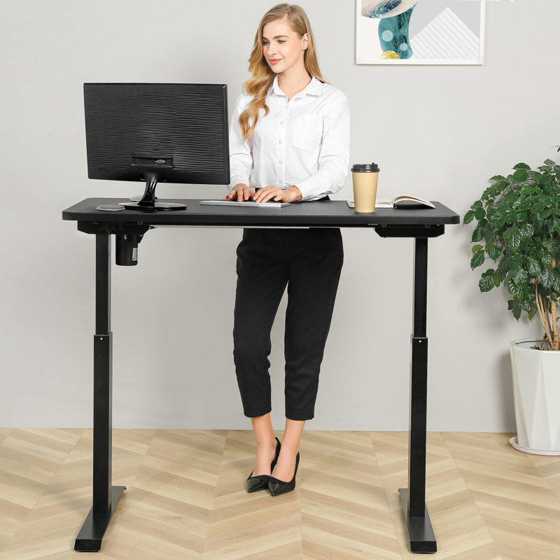 BRODAN Electric Standing Desk With Power Charging Station, Adjustable